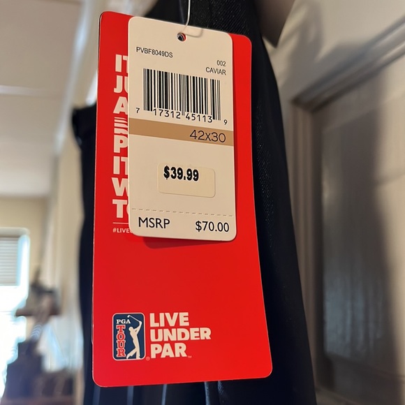 New With Tags - Black PGA Tour Golf Pants - Picture 2 of 4